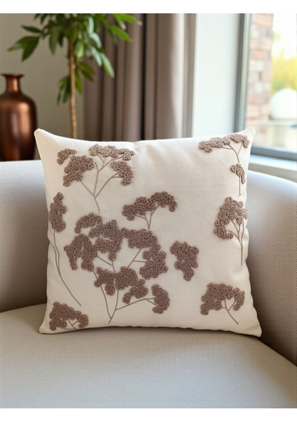 Çiçek Desenli Punch Nakışlı Kırlent Kılıfı fırsatları