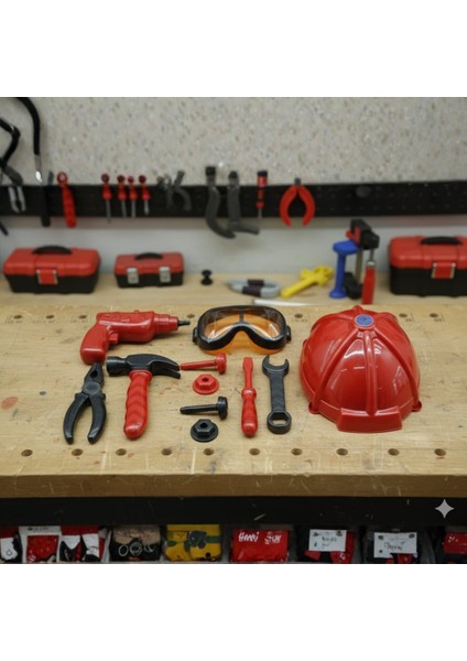 Meslek Setleri - Baretli Tamir Seti 11 Parça - Kırmızı (Lisinya) fiyatları