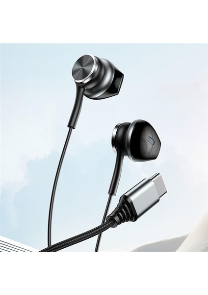 Yüksek Baslı Type-C Kablolu Kulaklık 1.2m (Mikrofonlu) modelleri