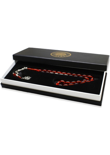 Kararmaz Metal Püsküllü Isme Özel Yazılı Arpa Kesim Amber Kırmızı Ateş Kehribar Tesbih indirimleri