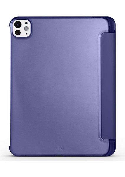 iPad Pro 11 2025 M5 Zore Smart Cover Kalem Bölmeli Standlı 1-1 Kılıf - Mavi