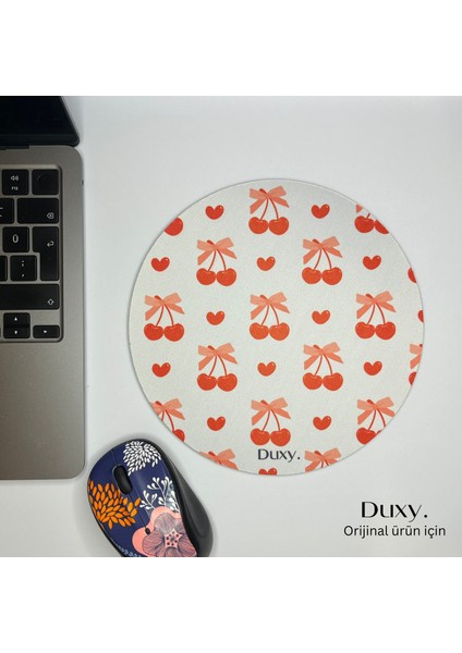 Kiraz Desenli Mouse Pad, 19 Cm, Kaymaz Taban, Ev Ofis ve Oyun Için Rahat ve Yumuşak Mousepad fiyatları