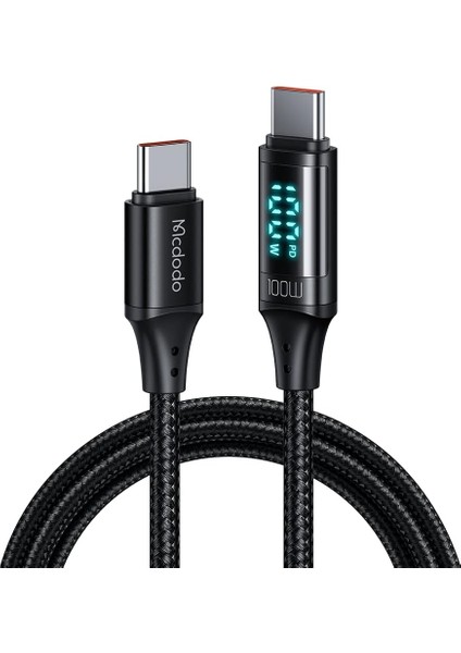 CA-1100 100W Type-C To Type-C Ekran Sarj Kablosu, 1.2m