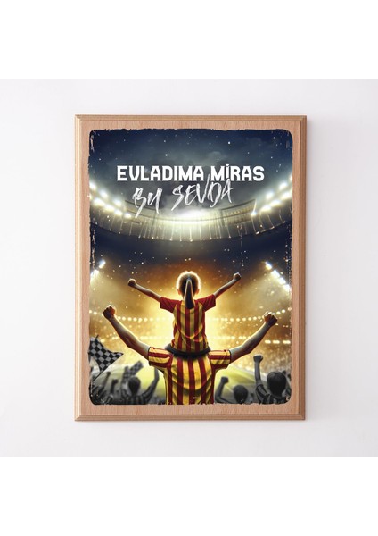 Kırmızı Taraftarlara Özel Ahşap Tablo 22X30 cm