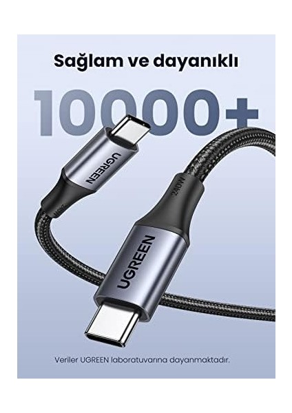 USB C To Type-C Pd 3.1 240W 5A Hızlı Şarj ve Data Kablosu 2 Metre modelleri