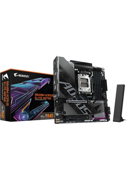 Gıgabyte B840M Aorus Elıte WIFI6E LGA1851 Ddr5 7200MHZ(OC) Pcıe 5.0 M.2 Nvme Wifi 6e 2.5gbe Lan Matx Anakart