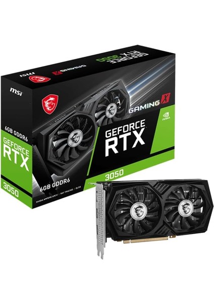 Msı VGA Geforce Rtx 3050 Gamıng x 6g RTX3050 6gb Gddr6 96B DX12 Pcıe 4.0 X8 (1xdp 2xhdmı)