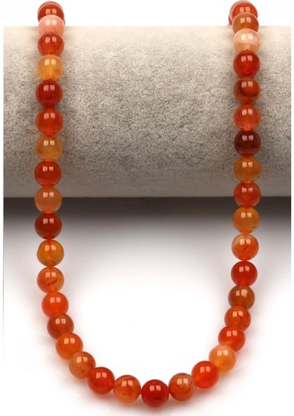 Karnelyan Akik Doğal Taş Dizi 8 mm Yuvarlak Kesim fiyatları