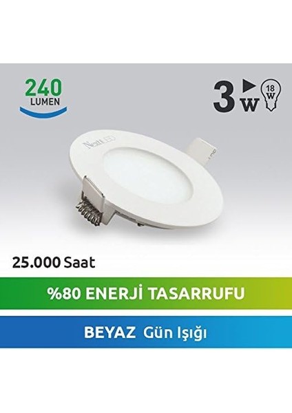 3W-SLY Beyaz LED Slim Ampul