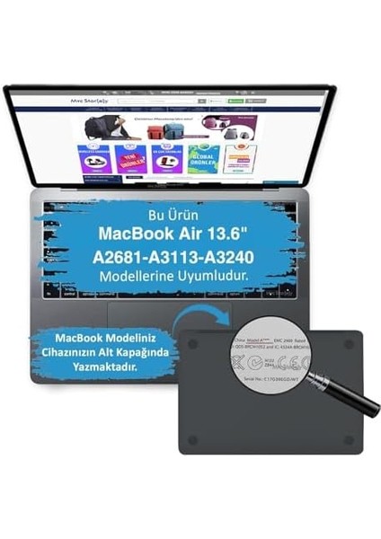Air M2-M3 Kılıf 13.6 Inç Mat Kılıf ( &apos;li Air M2-M3) A2681 A3113 ile Uyumlu Açık Yeşil modelleri