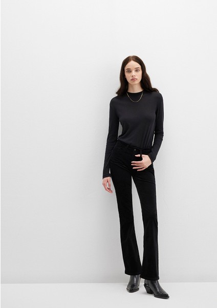 Molly Siyah Kadife Pantolon 1013682991