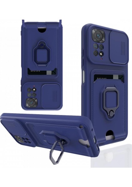 11 Pro Uyumlu Kılıf Ipli Lens Sürgülü Yüzüklü Silikon Zuma