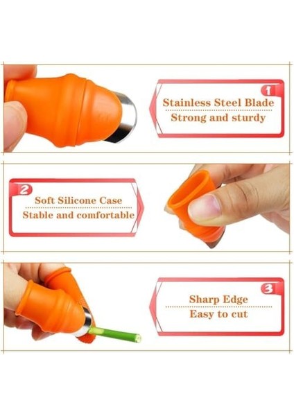 Silikon Başparmak Bıçağı ve Kesilmeye Dayanıklı Parmak Kılıfı Seti – Meyve ve Sebze Toplama Için Paslanmaz Çelik Kesici, Bahçe Budama Eldiveni Kiti fiyatları