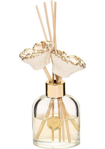 ml Cam Şişe Seramik Çiçek Taşlı Bambu Çubuklu Oda Kokusu