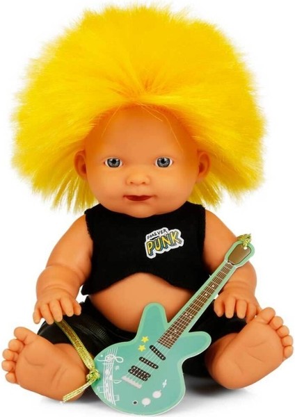 Punkçı Bebek Figürü 25 cm - Sarı Saçlı (Lisinya)