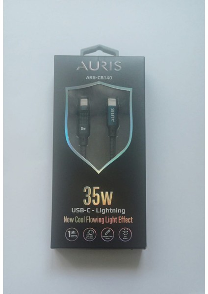 Auris ARS-CB140 35W Type-C To Lightning iPhone Uyumlu Örgülü Data&şarj Kablosu