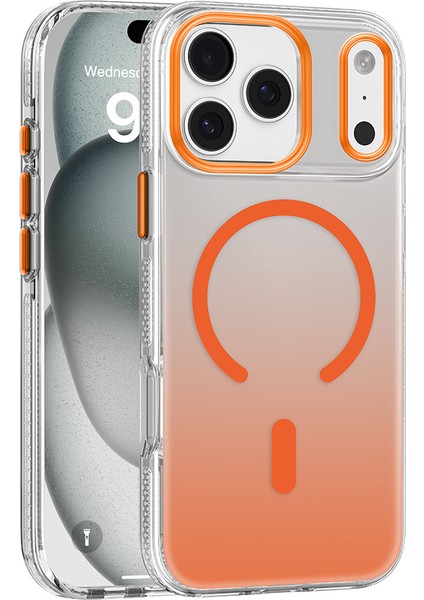 iPhone 17 Pro Uyumlu Kılıf M-Safeli Sararmaya Karşı Dayanıklı Mutural Icesense Serisi Kapak Turuncu