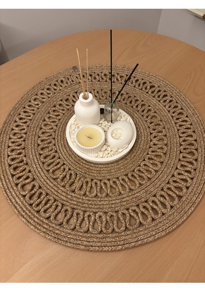 Arion Hasır Jüt Yuvarlak Runner 60X60