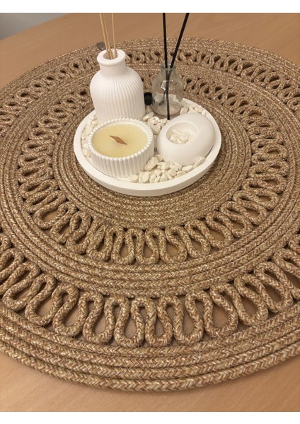 Arion Hasır Jüt Yuvarlak Runner 60X60 modelleri