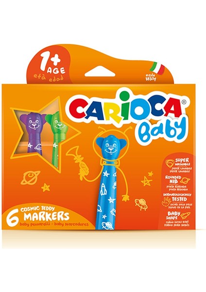 Teddy Jumbo Bebek Yıkanabilir Keçeli Boya Kalemi 6lı