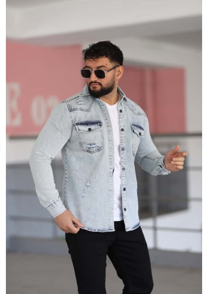 Erkek Kot Gömlek Slim Fit, Çift Cepli Geniş Düğmeli Likrasız Gömlek fiyatları