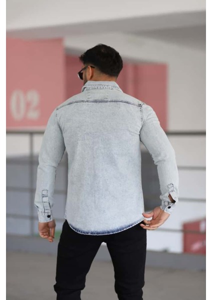 Erkek Kot Gömlek Slim Fit, Çift Cepli Geniş Düğmeli Likrasız Gömlek modelleri