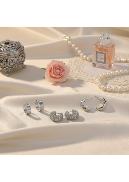 Minimal Tasarım 316L Çelik 6’lı Kadın Küpe Seti | Yusso fiyatları