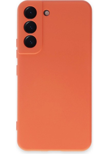 Samsung Galaxy S22 Kılıf Nano Içi Kadife Silikon - Turuncu