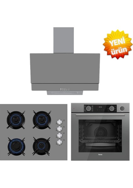 ve Afm Tech Markalı / Ceyize Fryart Airfry /antrasit Ankastre Set ( XE64PR + FM2210 + FM3407)