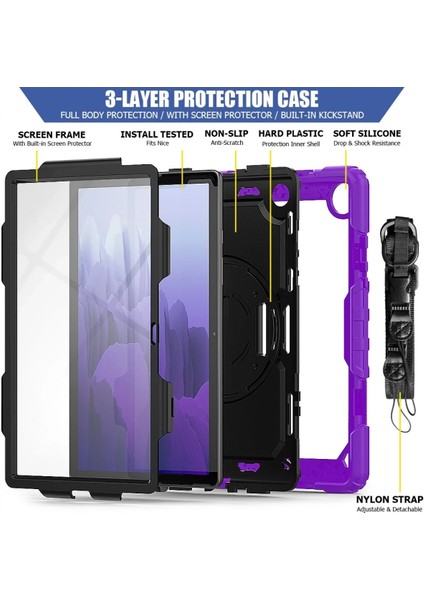 Samsung Galaxy Tab A7 10.4 Kılıf Pars Tablet Kapak - Mor indirimleri