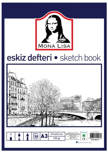 Mona Lisa Eskiz Defteri 50 Yp 120 gr A3 BN05-3 fiyatları