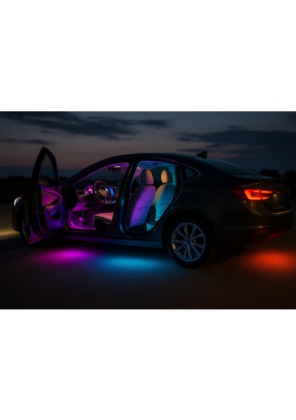 Rgb Araç Içi LED Aydınlatma Seti – Uzaktan Kumandalı, Müzik Modlu, 12V Çakmaklık Girişli fırsatları