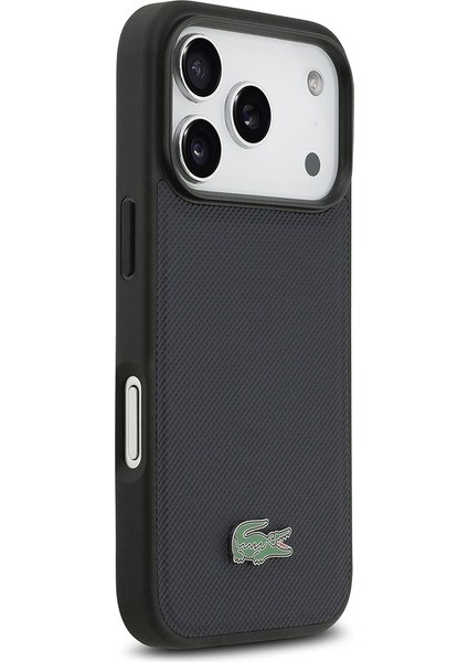 iPhone 17 Pro Kılıf Lacoste Lisanslı M-Safeli Pu Pike Desenli Metal Logolu Kartlıklı Kapak Lacivert modelleri