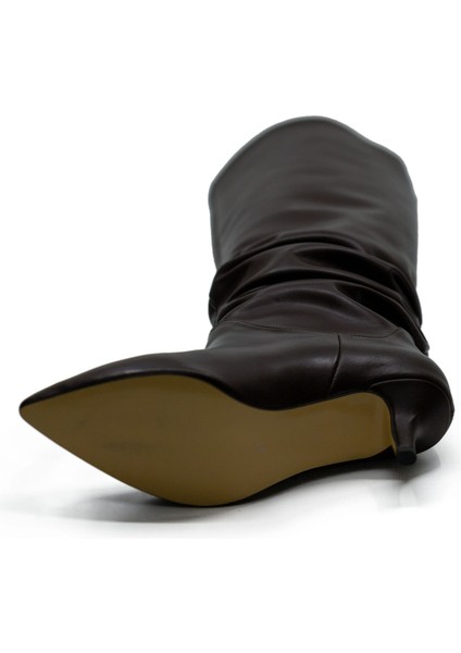 Vegan 6.5 cm Kısa Rahat Topuklu Sivri Burunlu Körüklü Uzun Kadın Çizme indirimleri