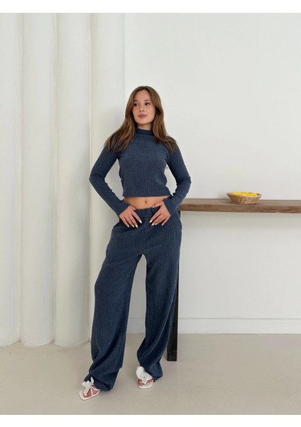 Balıkçı Yaka Örme Takım Lacivert ST265865 fiyatları