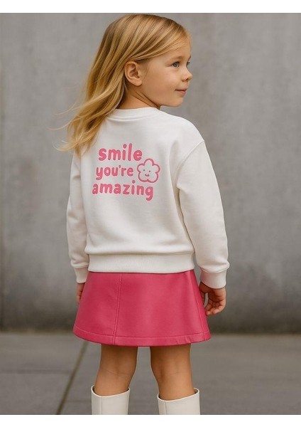 Kız Çocuk Pamuklu Çiçek Desenli Sweatshirt modelleri