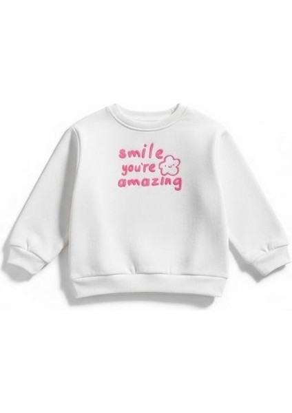 Kız Çocuk Pamuklu Çiçek Desenli Sweatshirt indirimleri