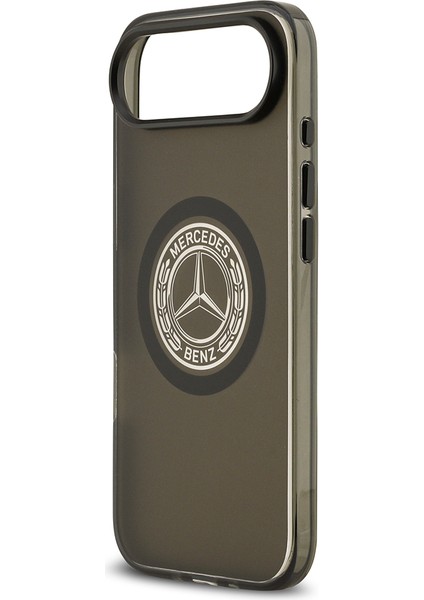 iPhone 17 Air Uyumlu Kılıf Mercedes Benz Lisanslı M-Safeli Buzlu Pc Nostaljik Yıldız Kapak Siyah