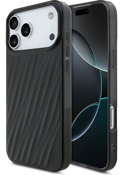 iPhone 17 Pro Max Uyumlu Kılıf Tumı Orjinal Lisanslı M-Safe Şarj Özellikli Transparan Kapak Siyah