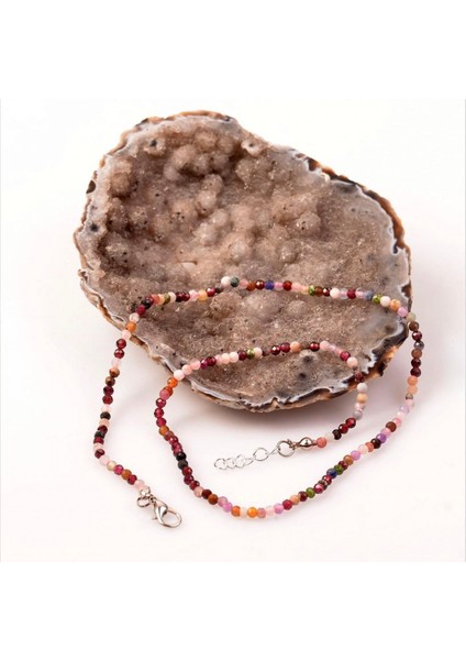 Karışık Taşlı Doğal Taş Kolye - Paslanmaz Çelik fiyatları