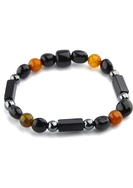 Oltu Taşı Hematit ve 4'lü Kaplan Gözü Kesme Bileklik fiyatları