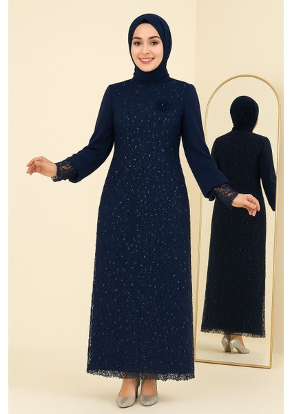 Maya Bella Şifon Pul Payetli Tesettür Abiye modelleri
