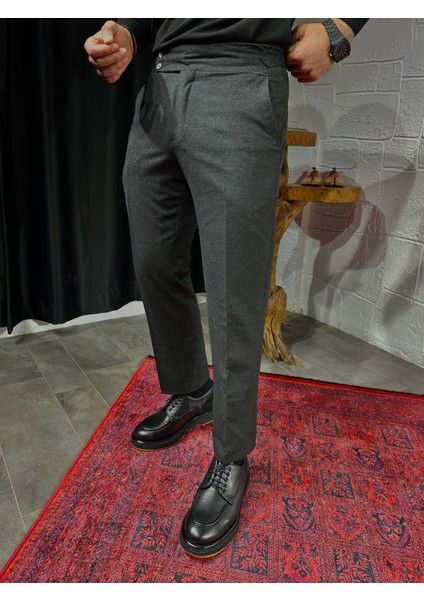 Özel Tasarım Kemer Detaylı Yün Kumaş Pantalon modelleri