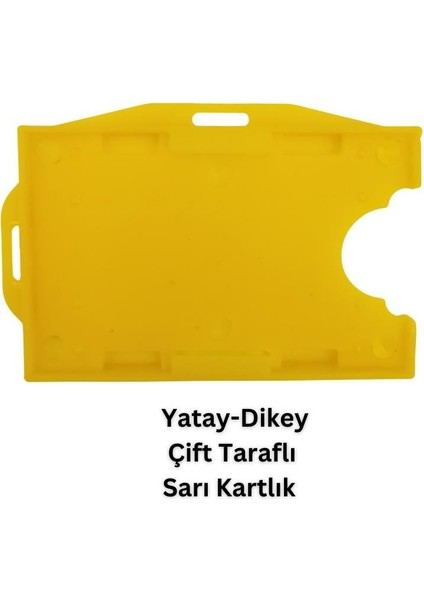 Sarı Yatay Dikey Çift Taraflı Kart Koruyucu