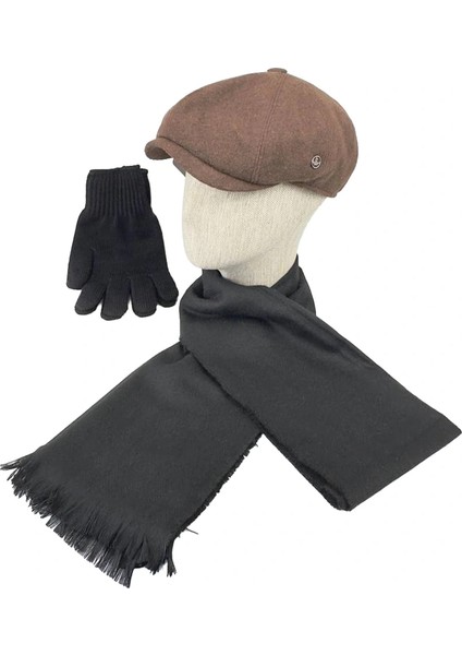 Erkek Özel Yünlü Kış Seti – Kasket Atkı Eldiven