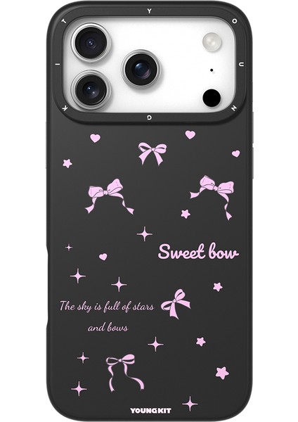 iPhone 17 Pro Max Uyumlu Kılıf M-Safe Şarj Özellikli Airbagli Youngkit Sweathart Serisi Kapak Siyah