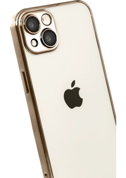 Apple iPhone 15 Lensli Silikon - Çöl Titanyum modelleri