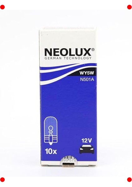 T10 Turuncu Dipsiz Sinyal Ampulü - 12V 5W - 10'lu Paket