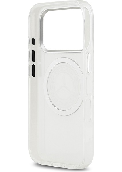 iPhone 17 Pro Uyumlu Kılıf Mercedes Benz Lisanslı M-Safeli Buzlu Pc Nostaljik Yıldız Kapak Beyaz