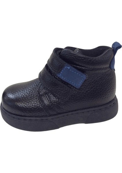1001 Ridente Siyah Mavi Bebe Erkek Çocuk Bot % 100 Deri Cırtlı